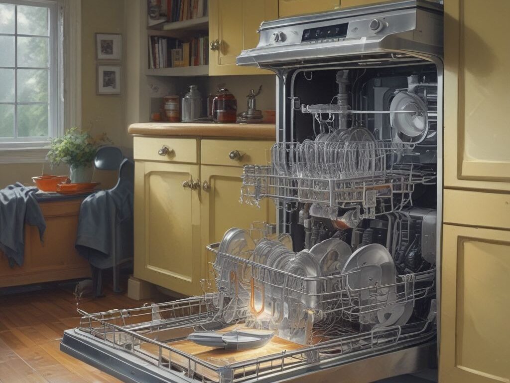 how to use dishwasher
an electric dishwasher